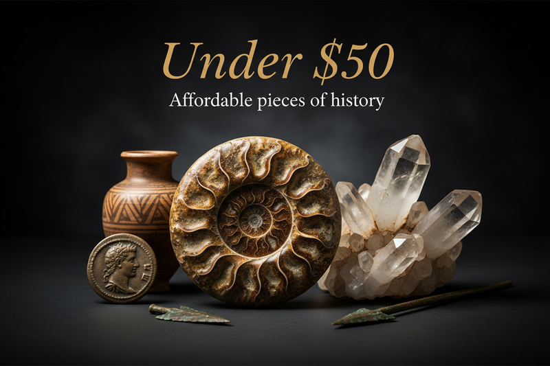 Fossils, Crystals & Artifacts Under $50