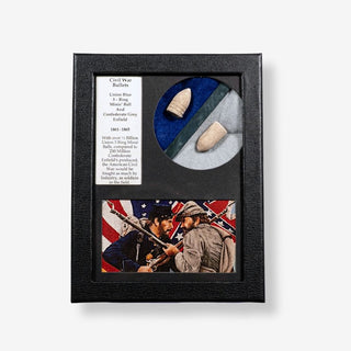 Authentic Civil War Bullets Display