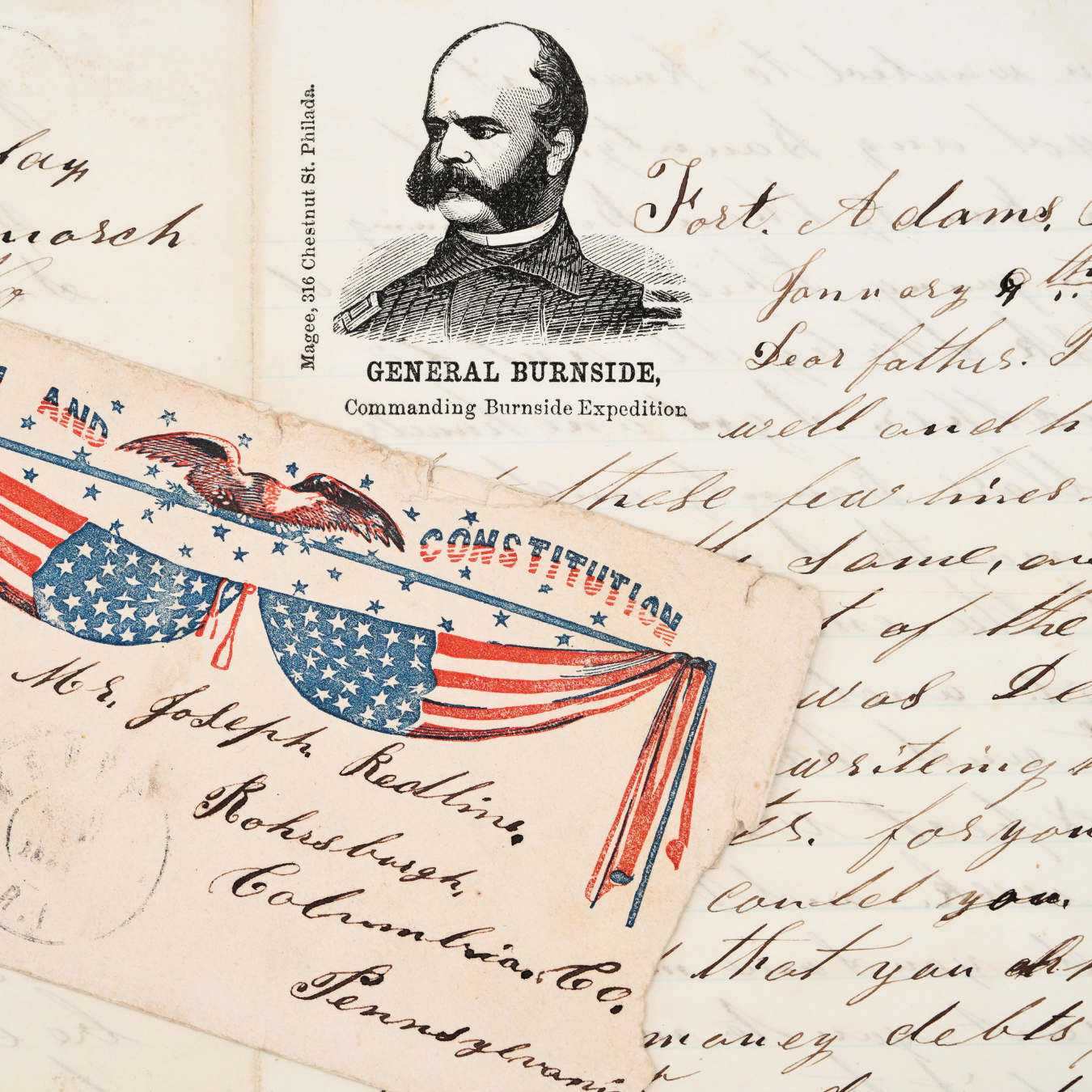 Civil War Young Union Soldier Letters to Family | Framed Transcribed Archive Display