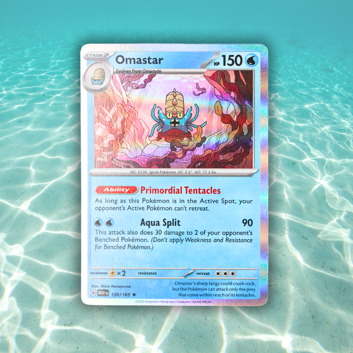 Pokémon Fossil Display - Omastar with Ammonite