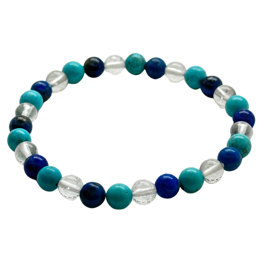 Blue Turquoise, Lapis & Crystal Bracelet