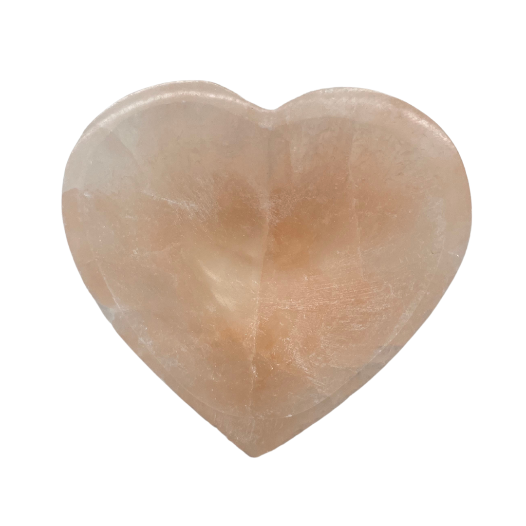 Orange Selenite Heart Bowl