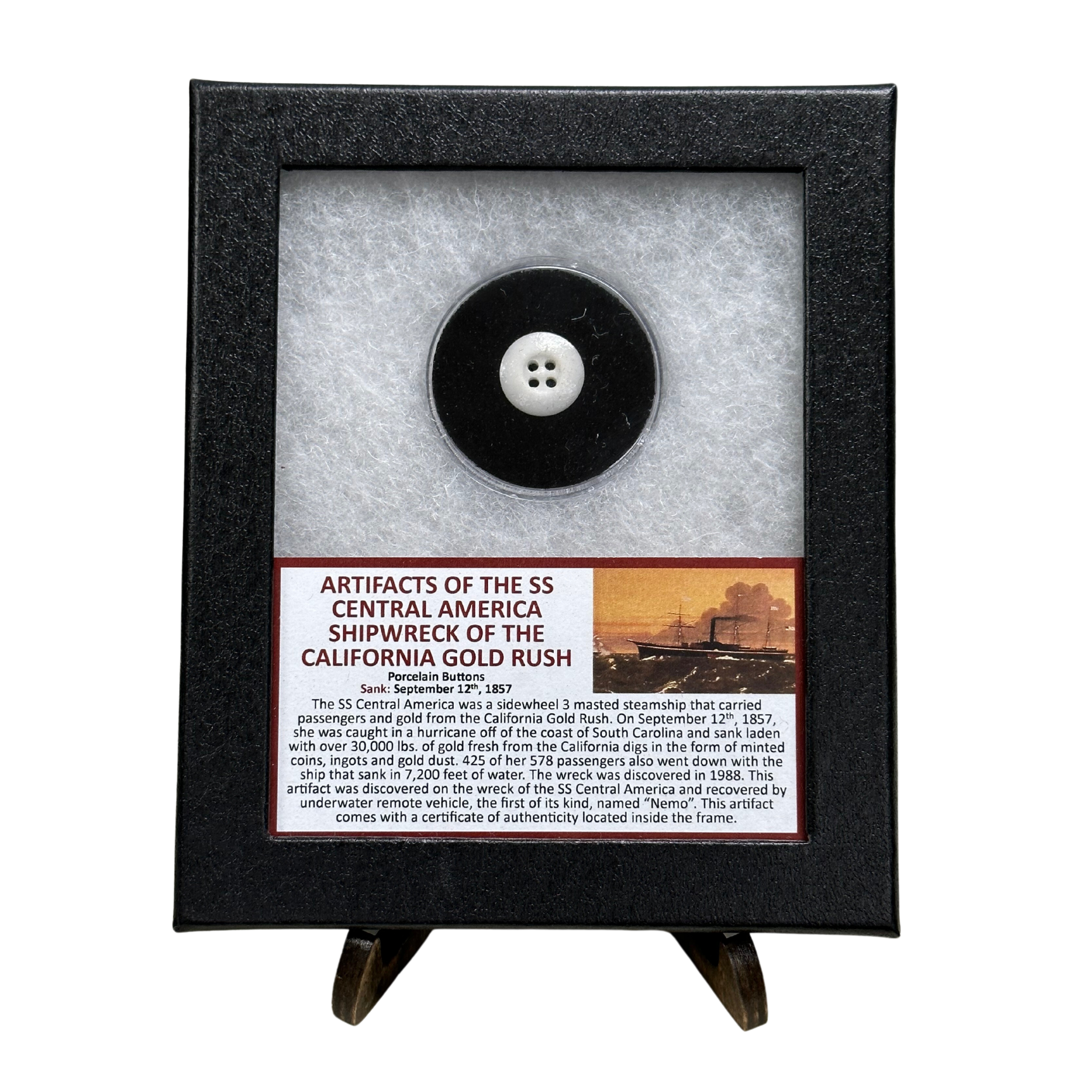 SS Central America Shipwreck Porcelain Button