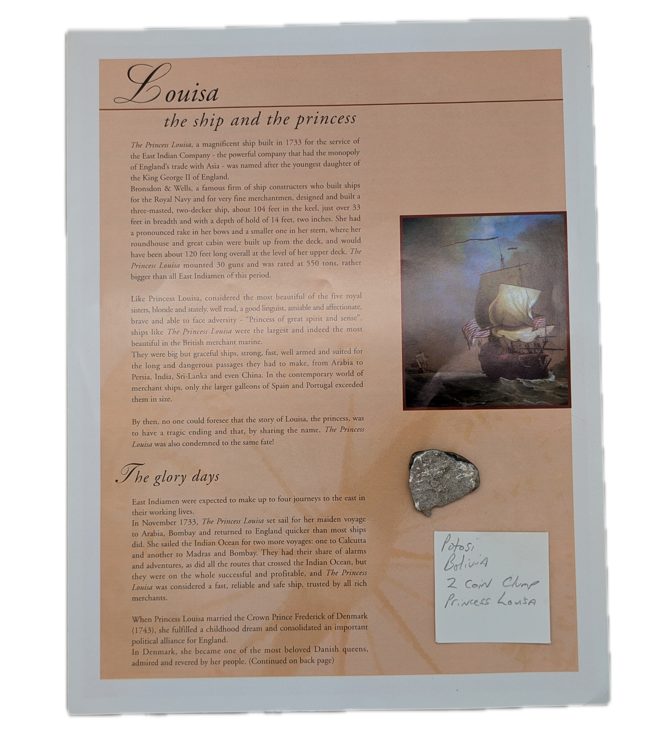 Shipwreck Coin Clump Princess Louisa