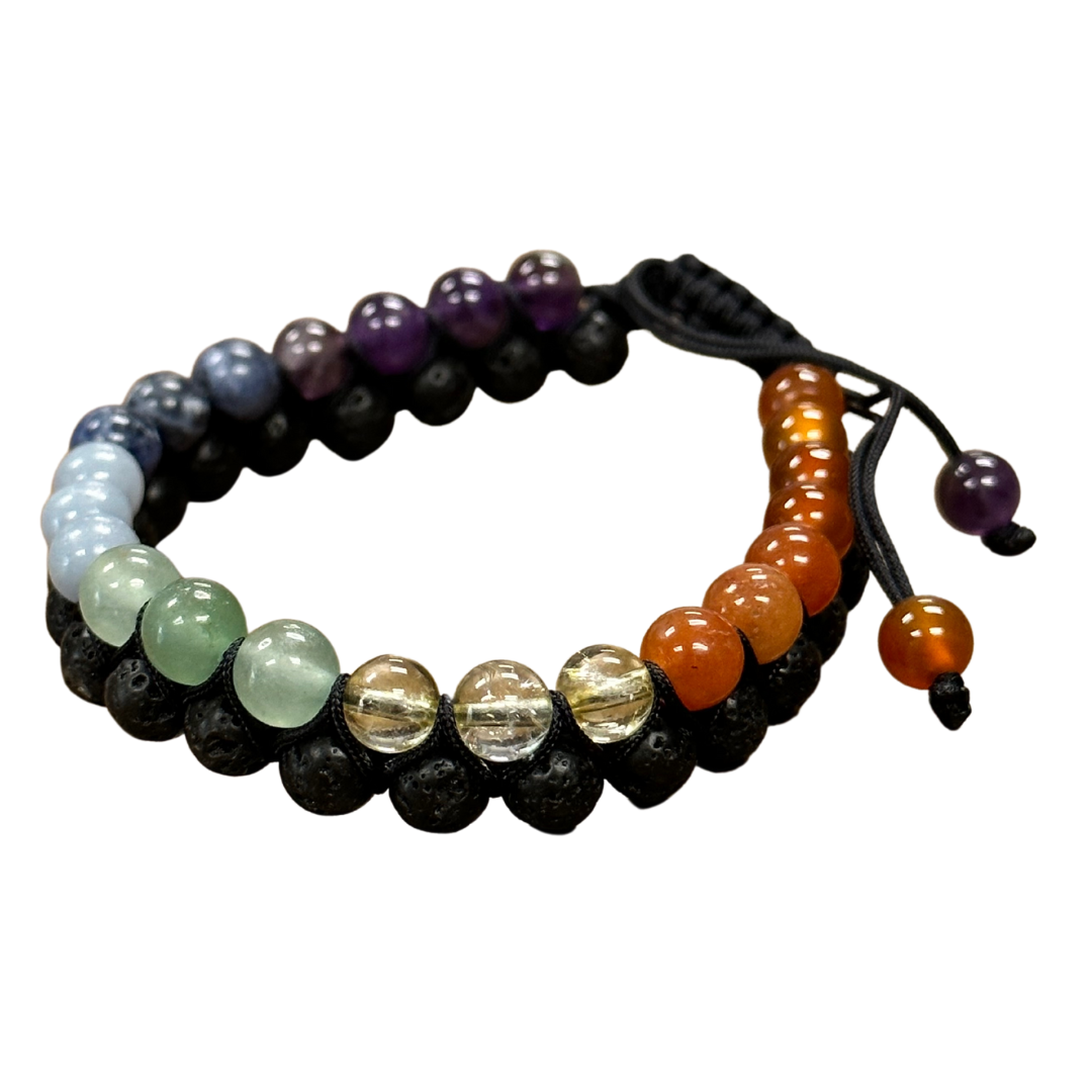 7 Chakra & Lava Stone Bracelet