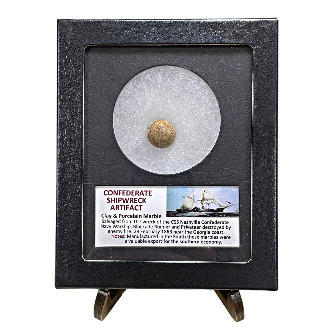 Confederate Shipwreck Artifact - Clay & Porcelain Marble