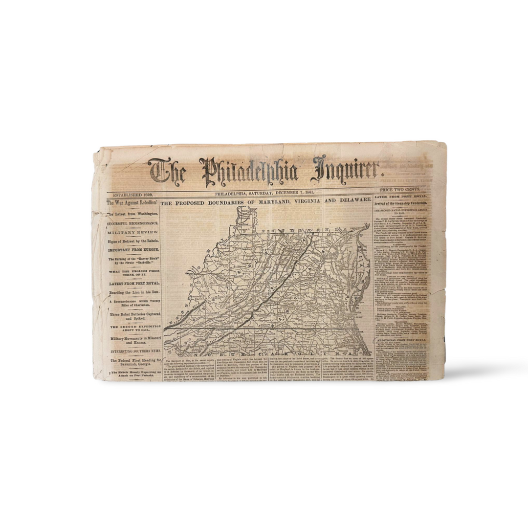 Original Civil War Newspaper - Dec 7, 1861