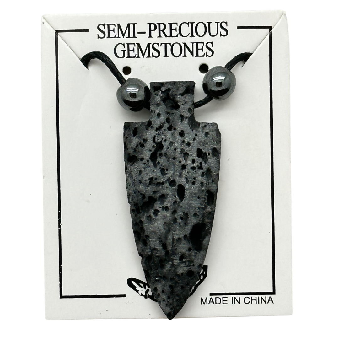 Lava Stone Arrowhead Necklace