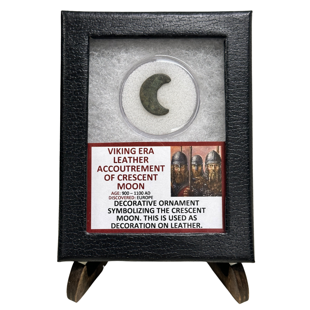 Viking Era Leather Accoutrement of Crescent Moon