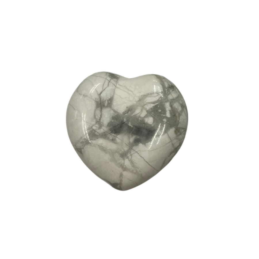 White Howlite Hearts