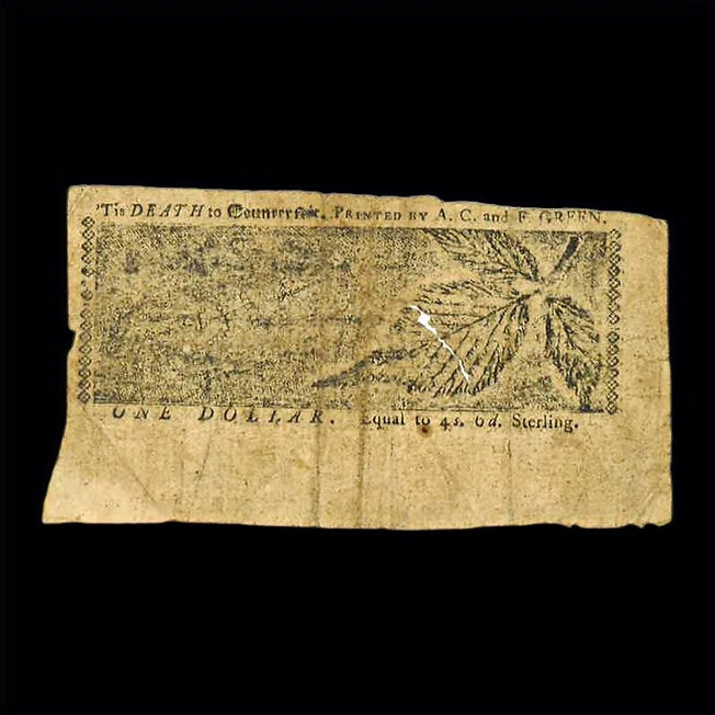 1774 Maryland Colonial Currency – British $1 Dollar, King George III Era