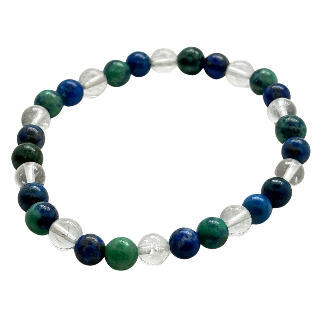 Chrysocolla, Lapis & Crystal Bracelet