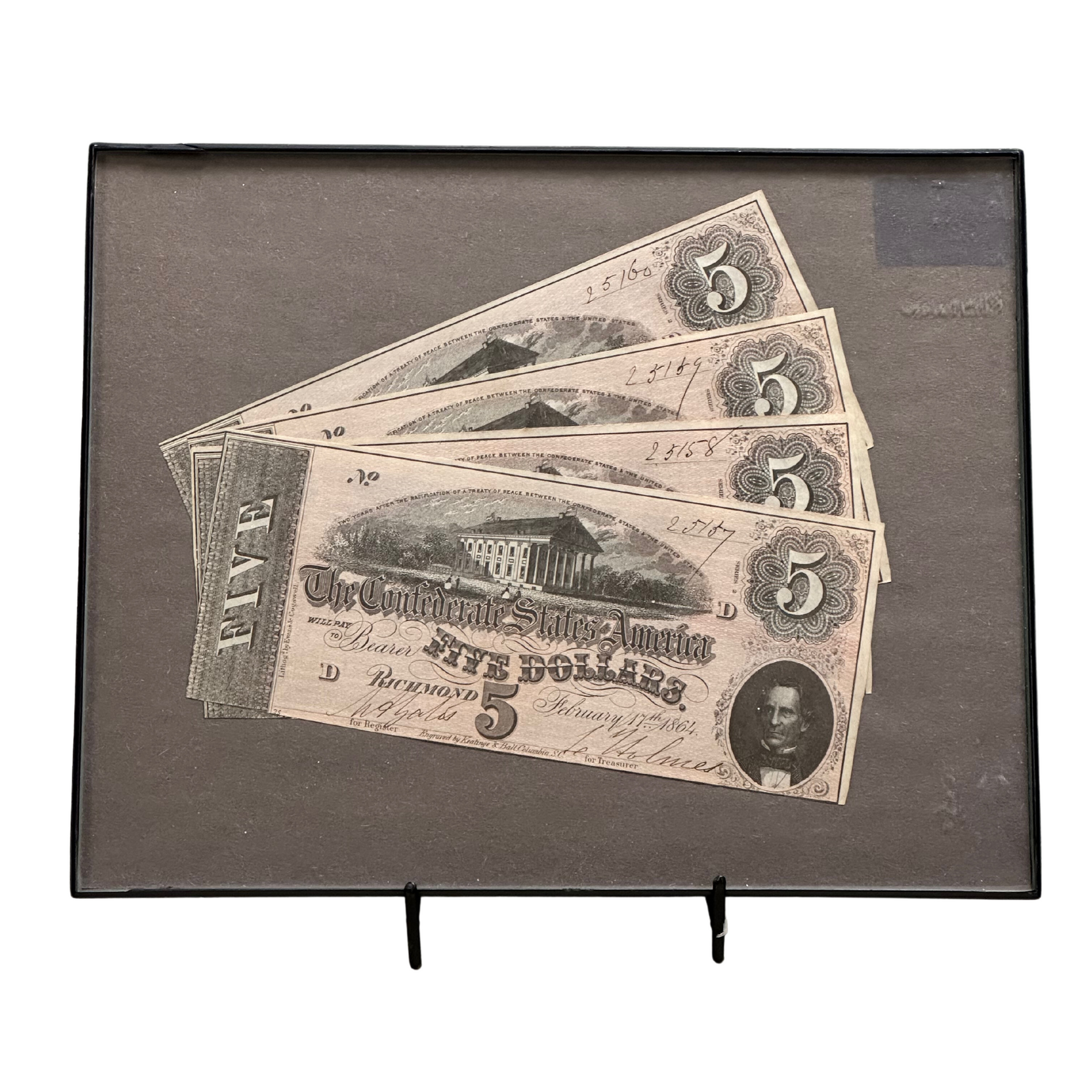 Four Consecutive Confederate States of America Notes