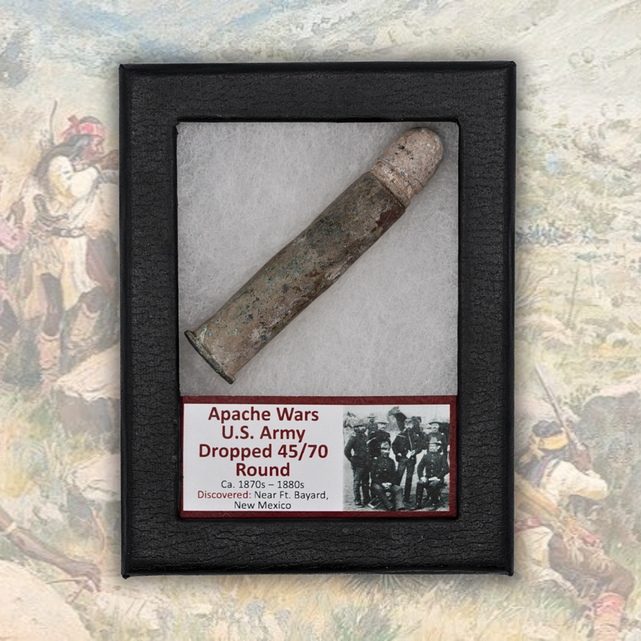 Apache Wars U.S. Army Dropped 45/70 Round Display