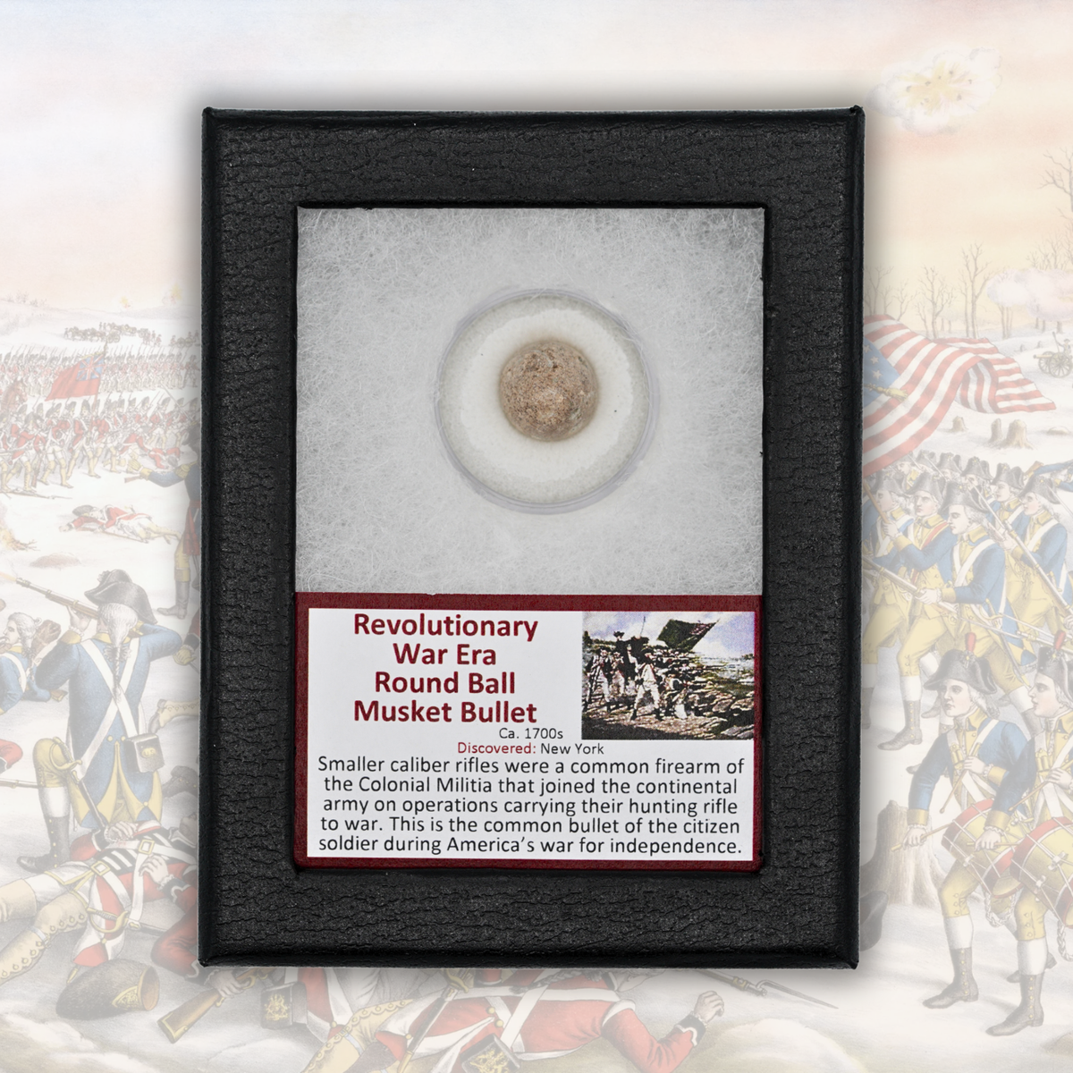 Revolutionary War Era Round Ball Musket Bullet Display