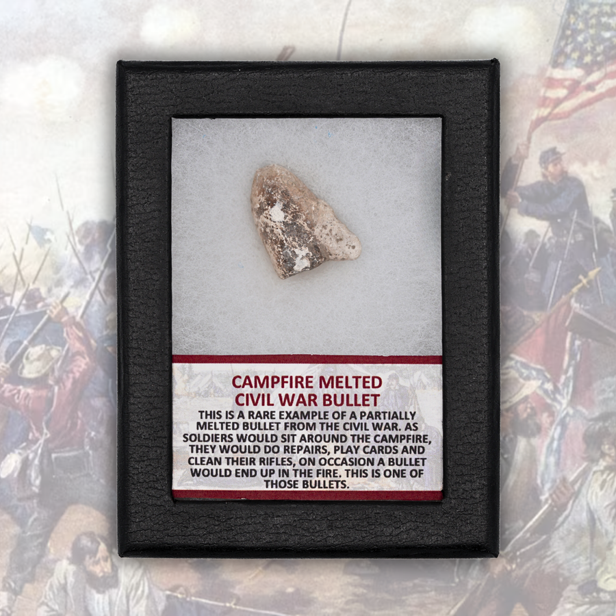 Campfire Melted Civil War Bullet Display
