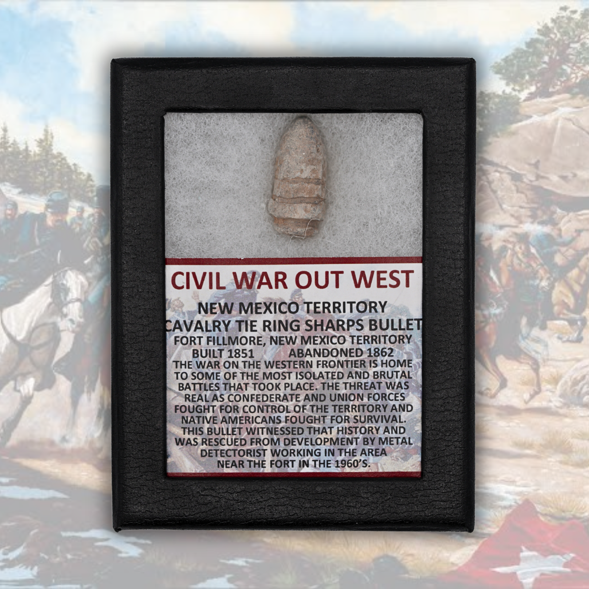 Civil War Out West Display - Cavalry Tie Ring Sharps Bullet