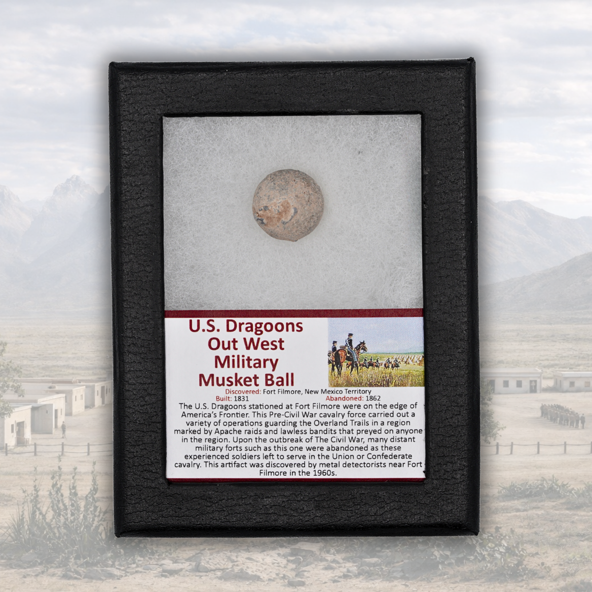 U.S. Dragoons Out West - Military Musket Ball Display