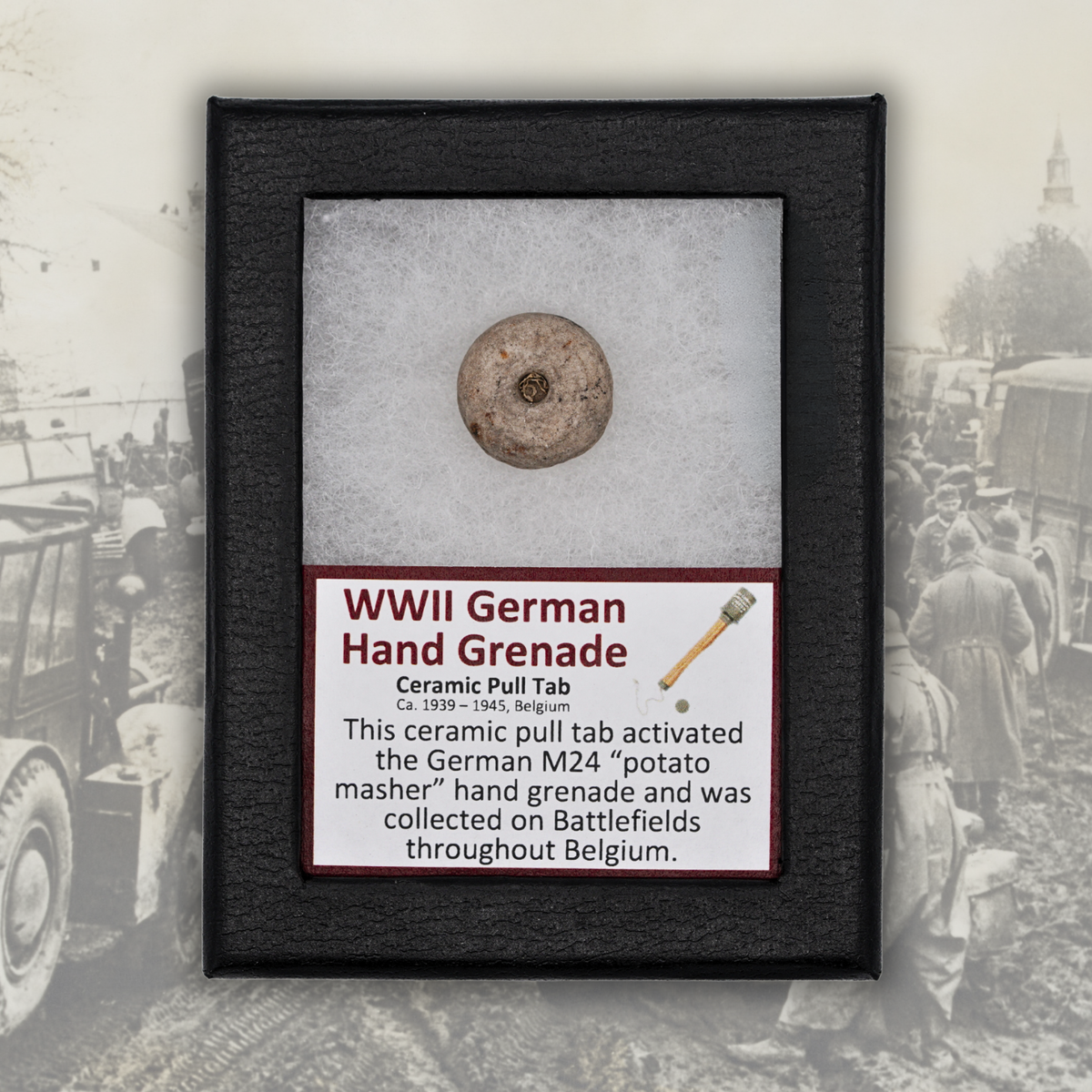 WWII German Hand Grenade - Ceramic Pull Tab Display