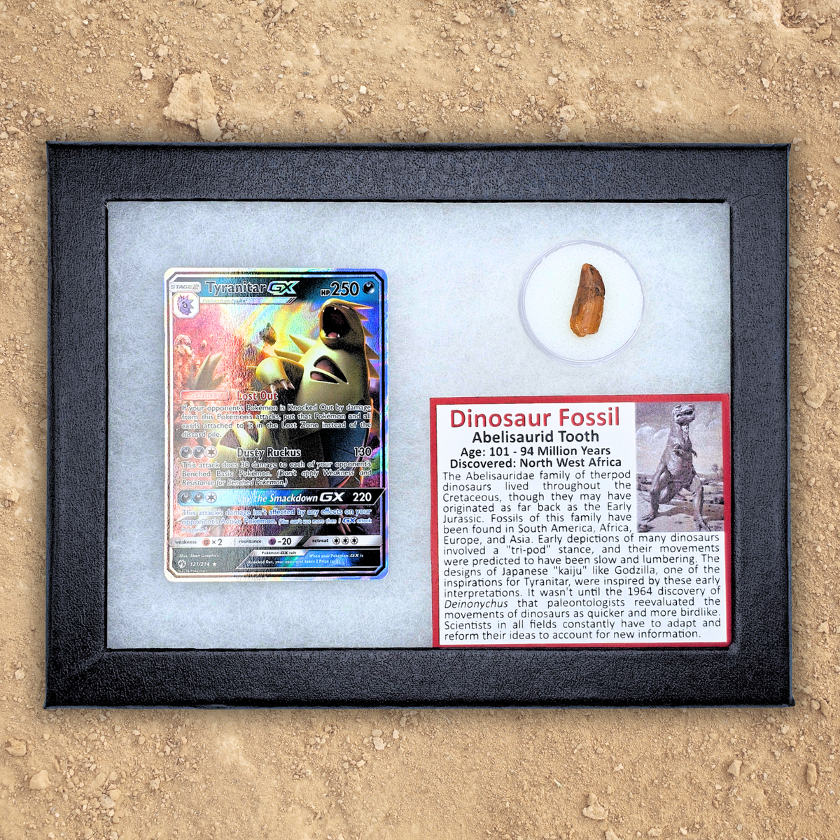 Pokémon Fossil Display - Tyranitar with Abelisaurid Tooth