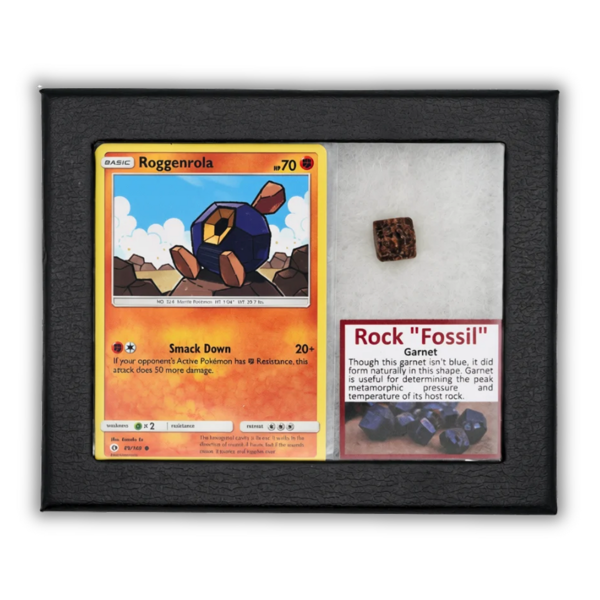 Pokémon Fossil Display - Roggenrola with Garnet