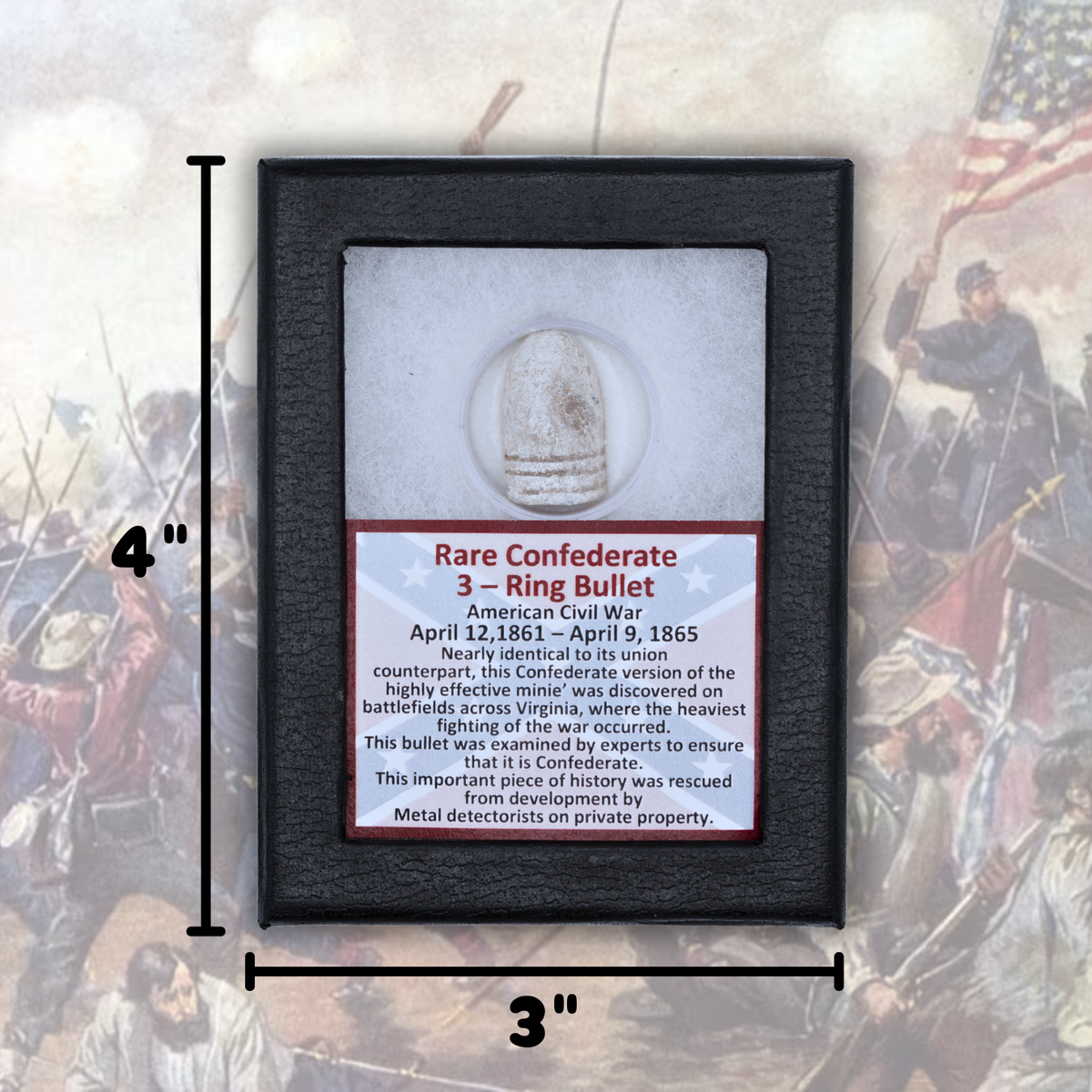 Rare Confederate 3-Ring Bullet Display