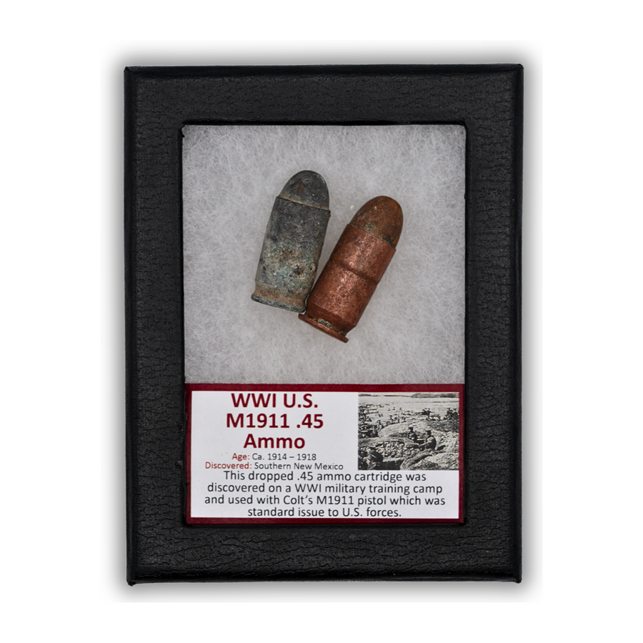 WWI U.S. M1911 .45 Dropped Ammo Display