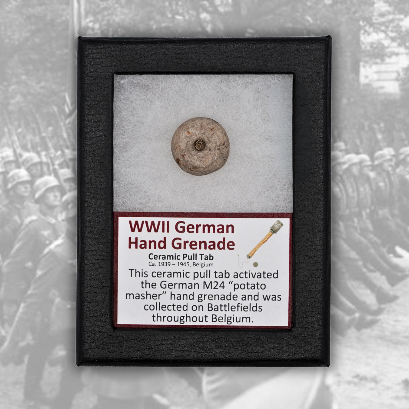 WII German Hand Grenade Ceramic Pull Tab