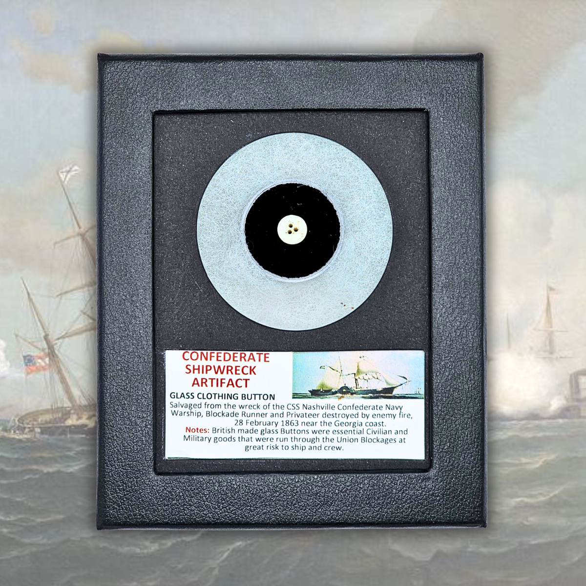 Confederate Shipwreck Artifact - Glass Clothing Button