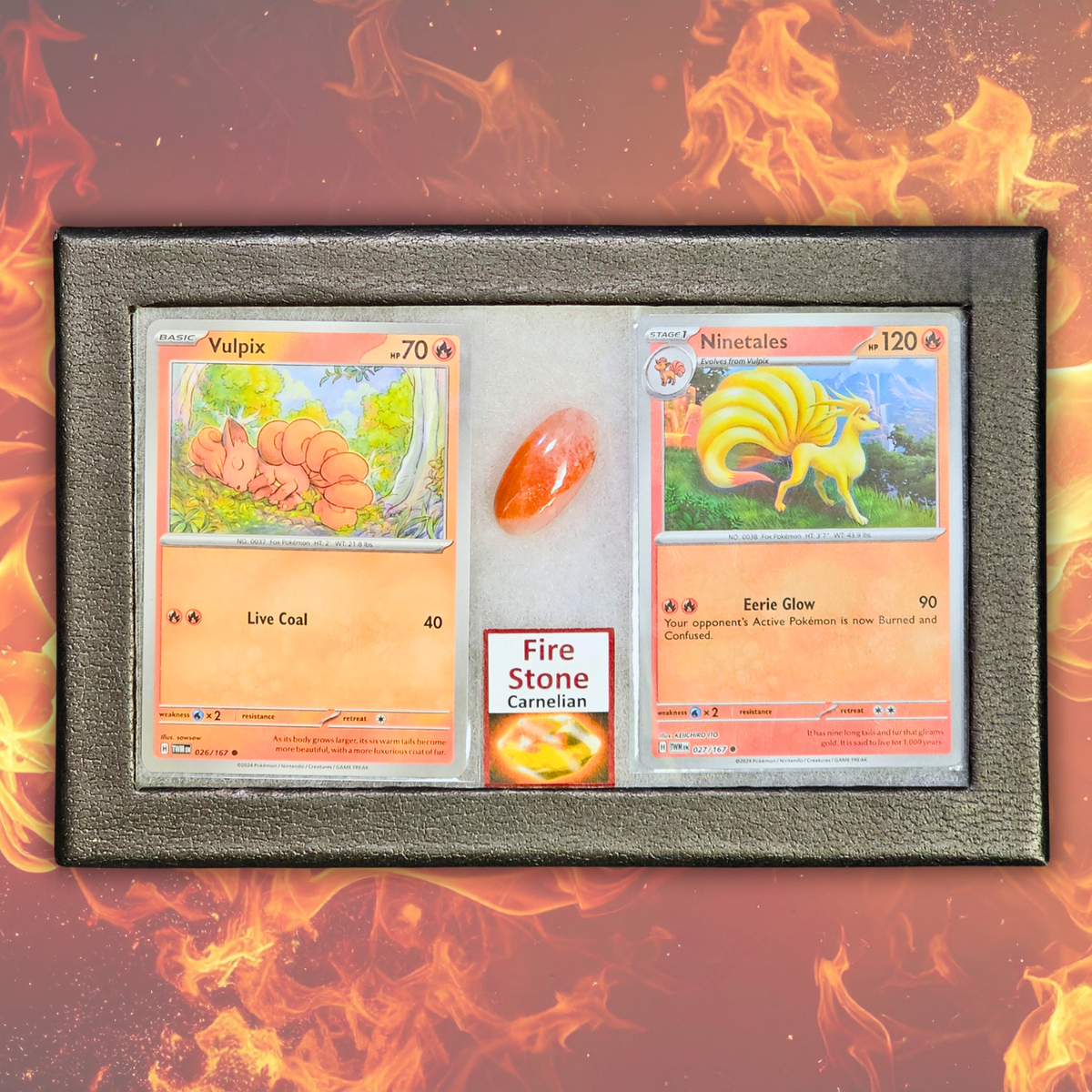 Pokémon Crystal Display - Ninetales with Fire Stone