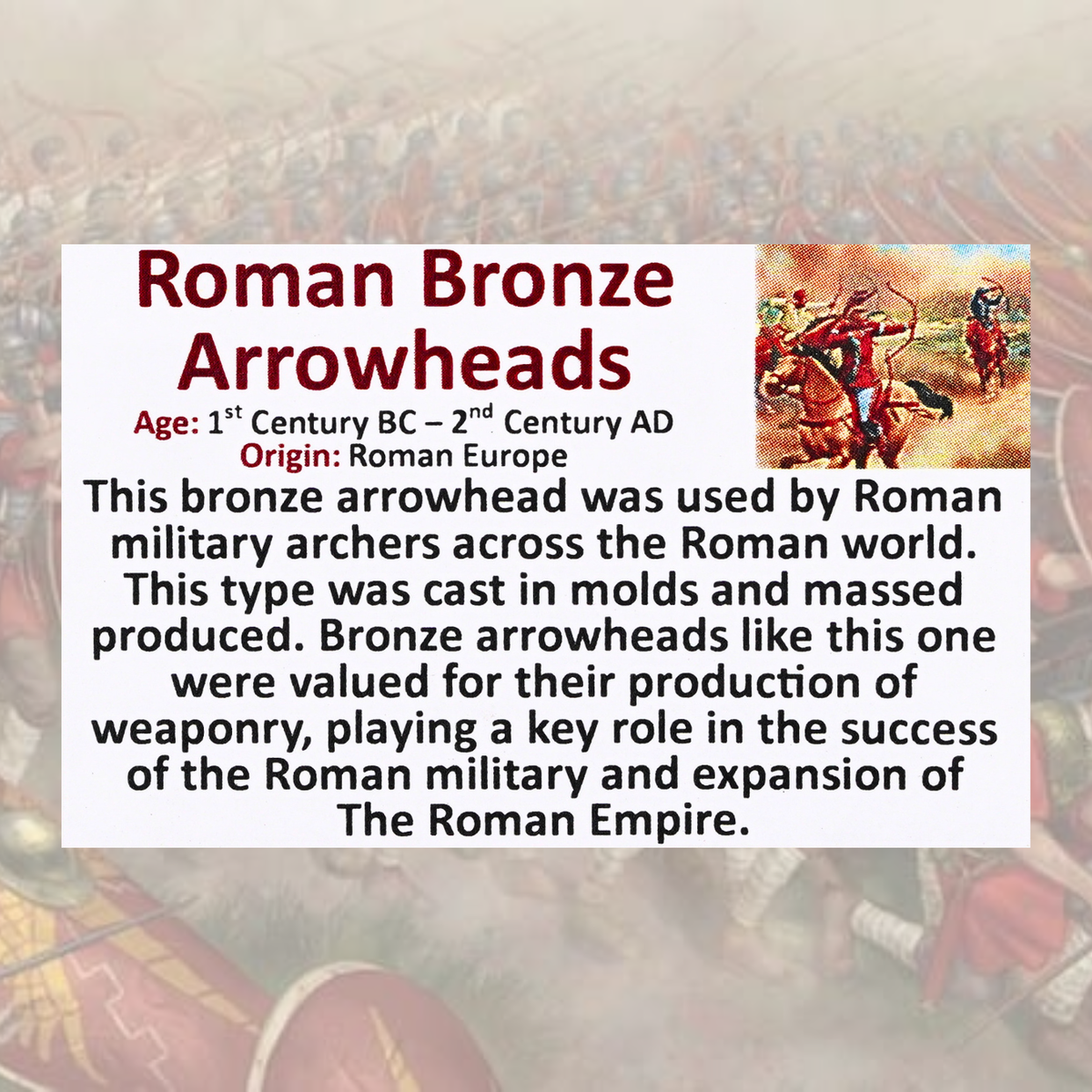 Roman Bronze Arrowhead Display