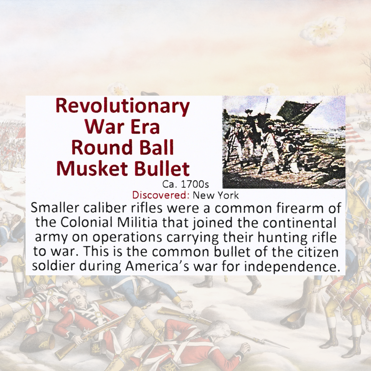 Revolutionary War Era Round Ball Musket Bullet Display
