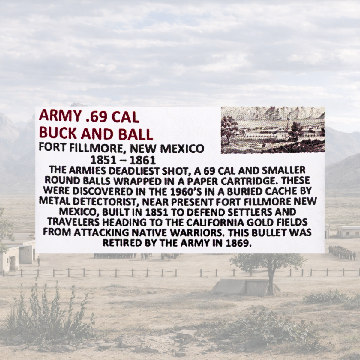 Army .69 Cal Buck and Ball Display