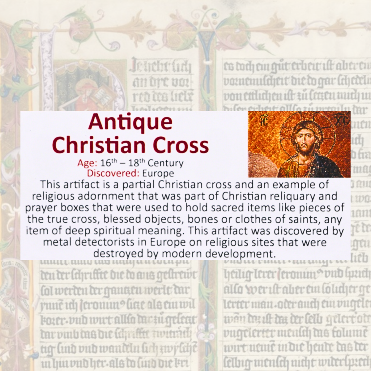 Antique Christian Cross Display