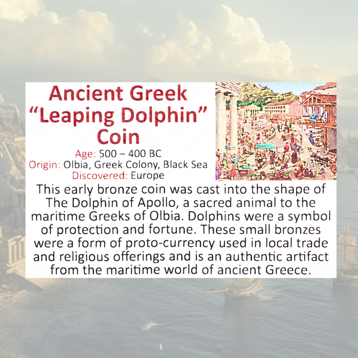Ancient Greek "Leaping Dolphin" Coin Display