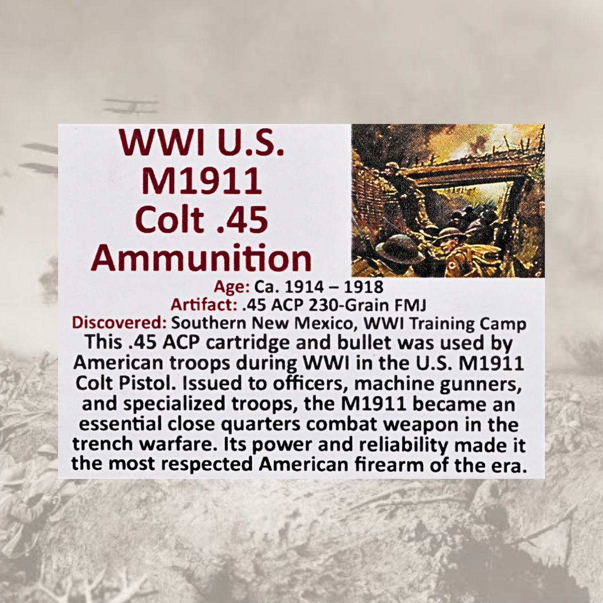 WWI U.S. M1911 .45 Ammo Display