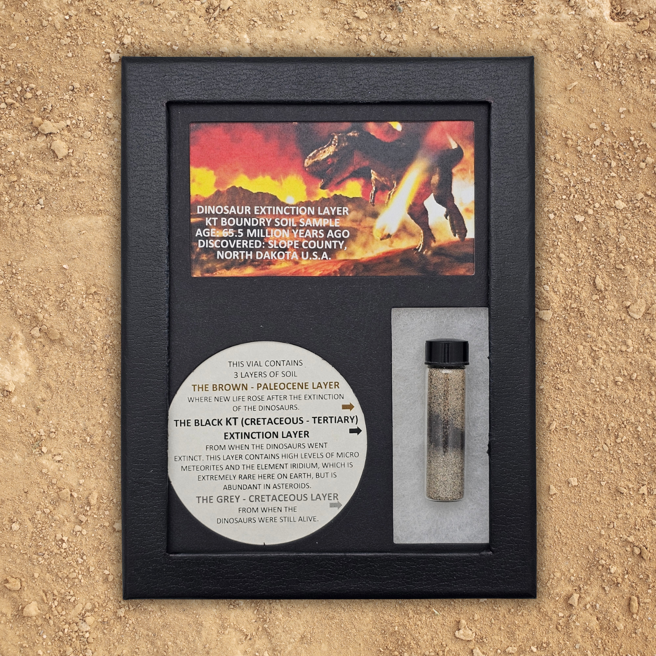 Dinosaur Extinction Layer Soil Sample Display Frame