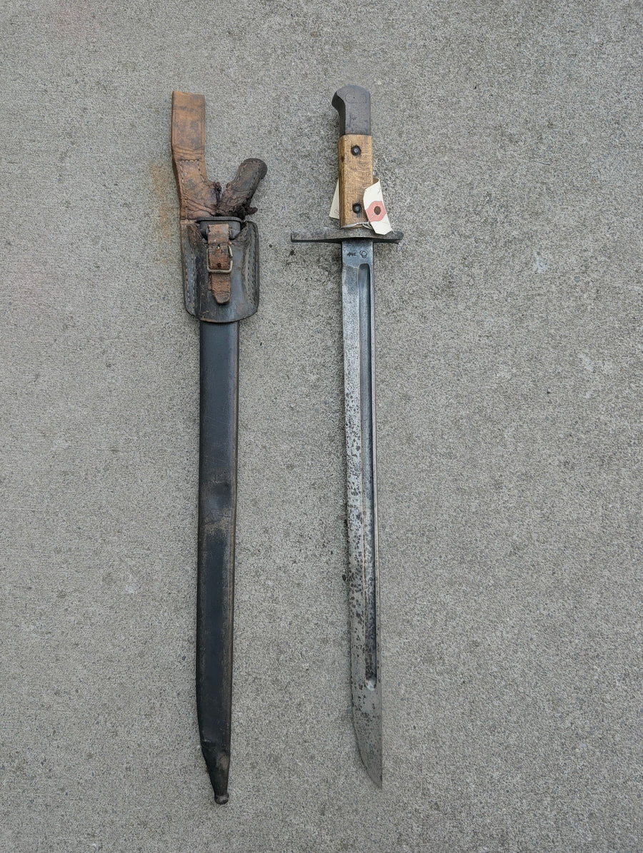 Late WWII Japanese Arisaka Type 30 “Last Ditch” Bayonet with Scabbard and Frog