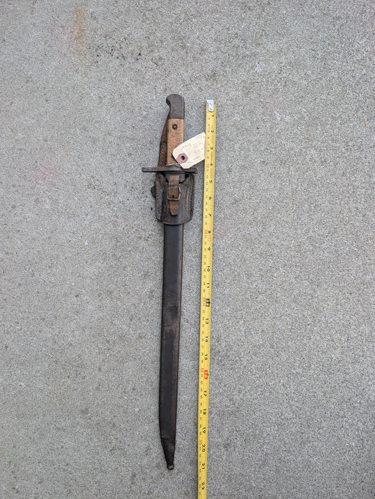 Late WWII Japanese Arisaka Type 30 “Last Ditch” Bayonet with Scabbard and Frog