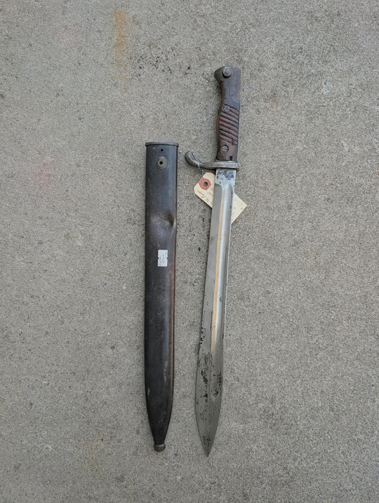 WWI German S98/05 “Butcher Blade” Bayonet, Dated 1917, with Bullet-Struck Scabbard
