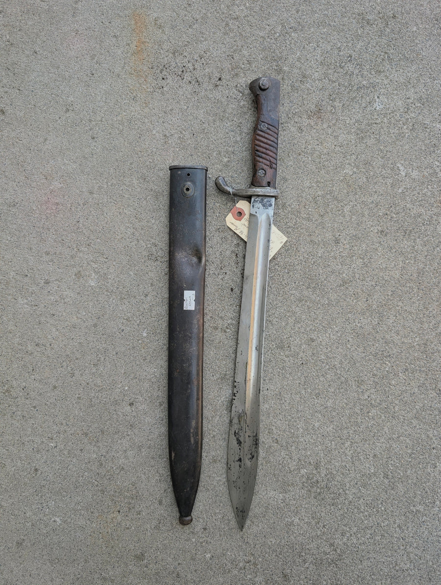 WWI German S98/05 “Butcher Blade” Bayonet, Dated 1917, with Bullet-Struck Scabbard