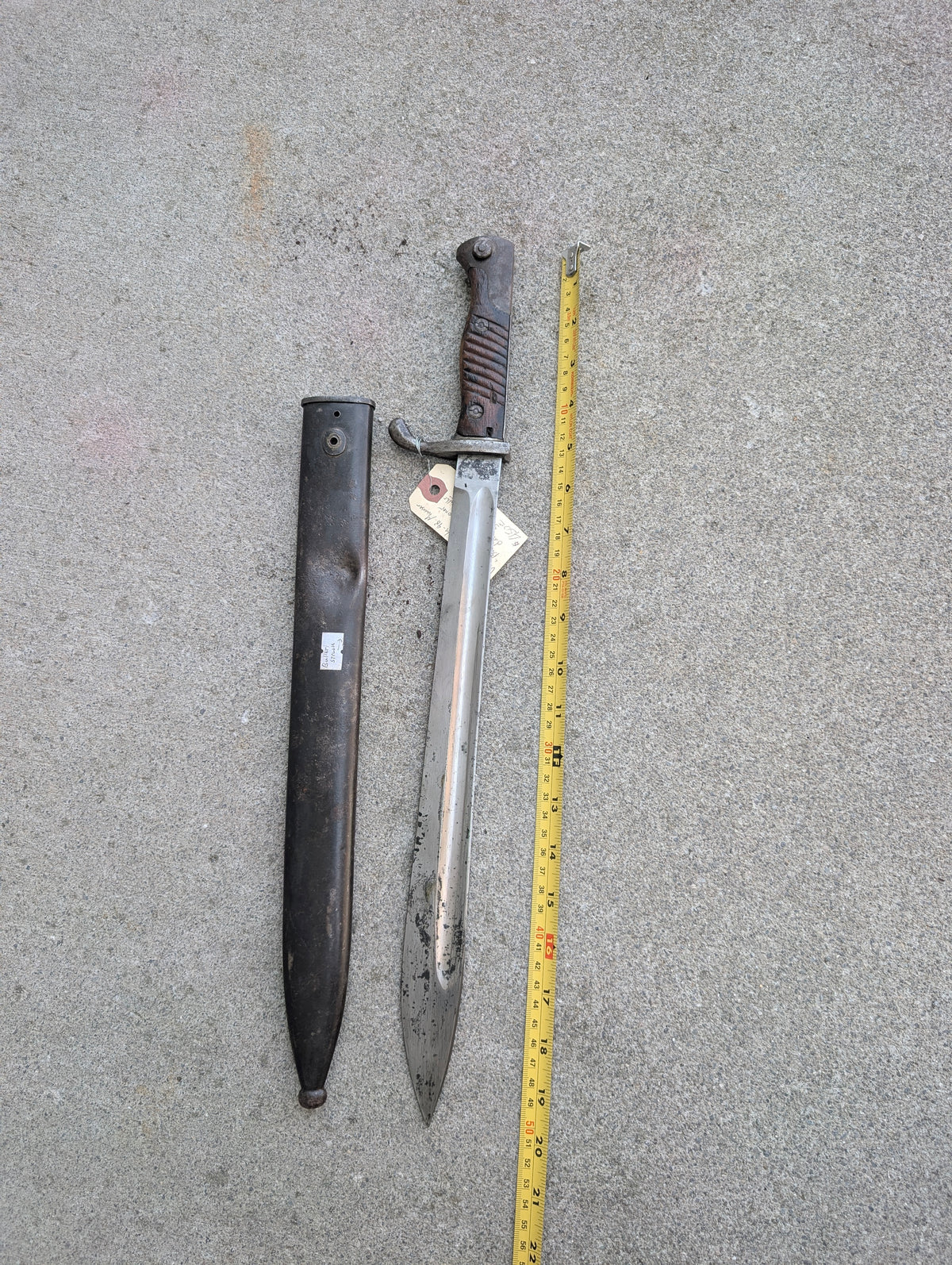 WWI German S98/05 “Butcher Blade” Bayonet, Dated 1917, with Bullet-Struck Scabbard