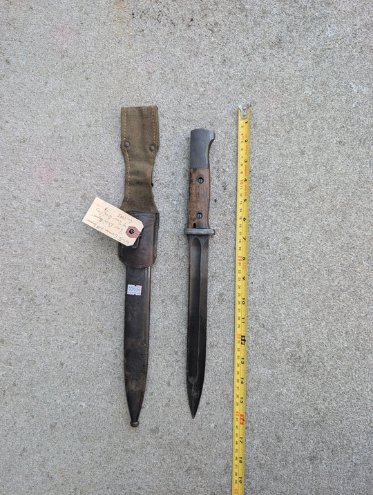 WWII German S84/98 Mauser “Last Ditch” Bayonet with Scabbard and Frog
