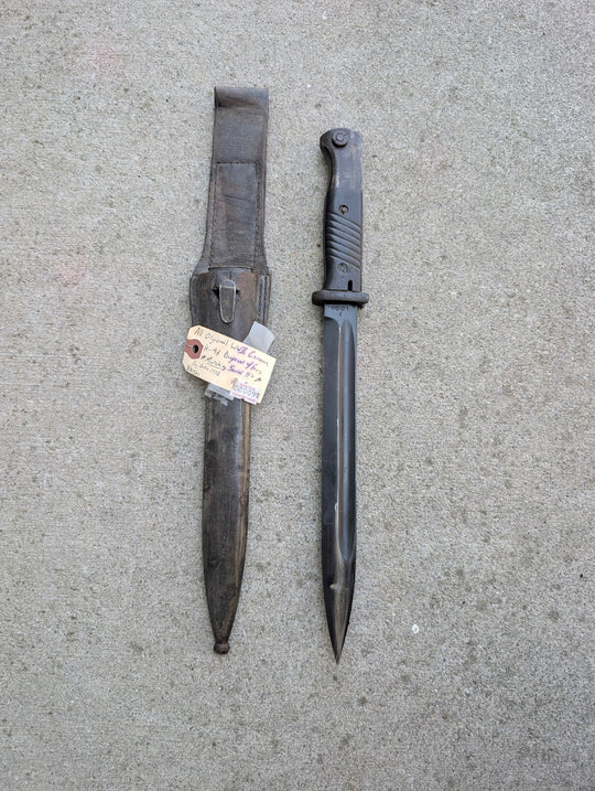 WWII German S84/98 III K98 Bayonet with Scabbard and Leather Frog