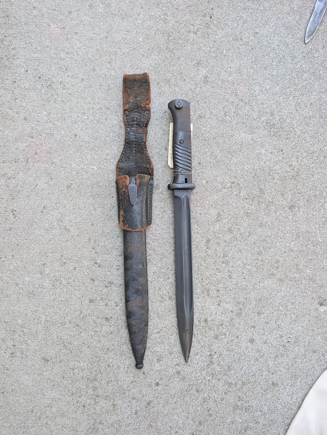 WWII German KS98 Dress Bayonet with Scabbard and Leather Frog