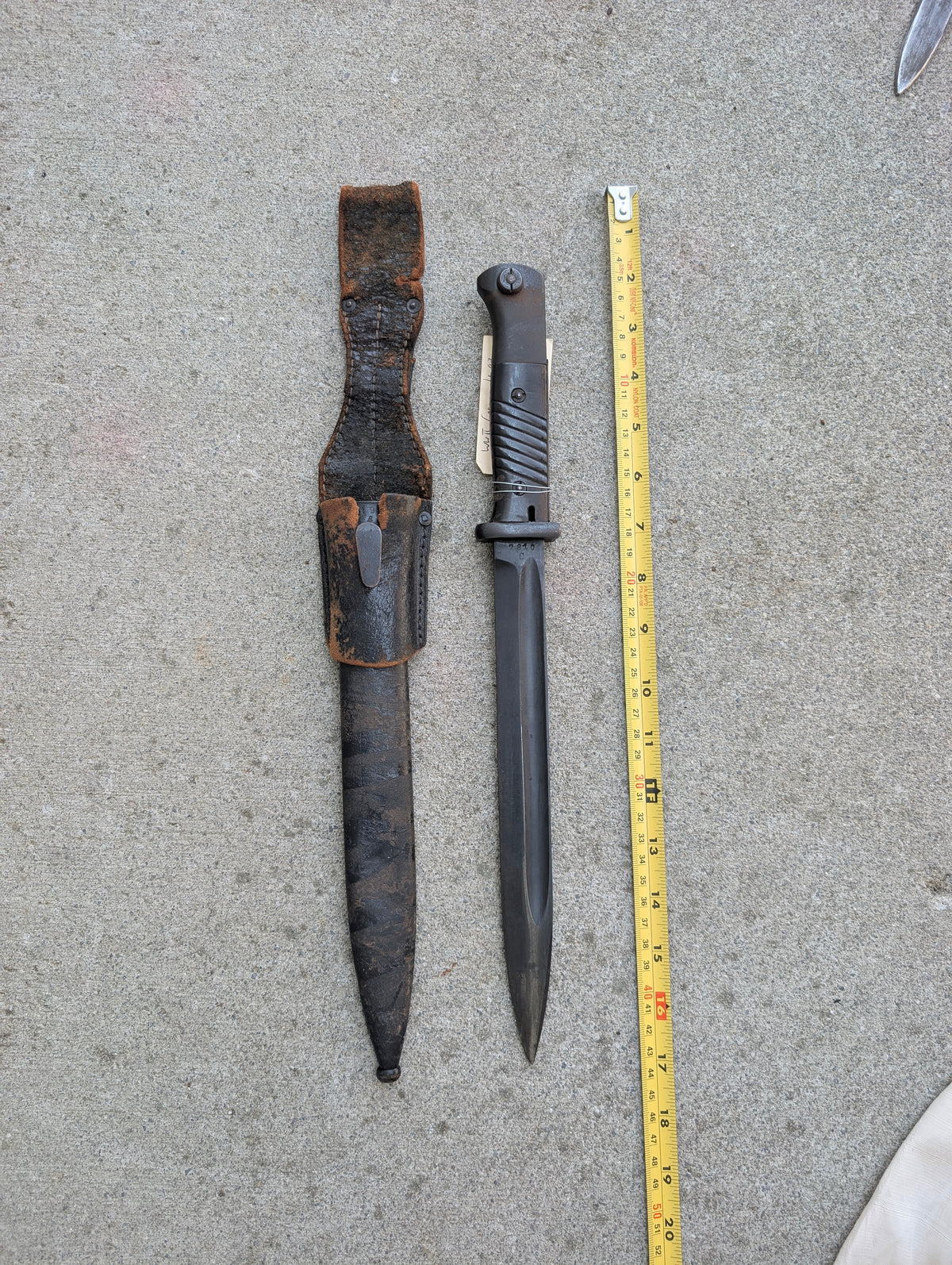 WWII German KS98 Dress Bayonet with Scabbard and Leather Frog