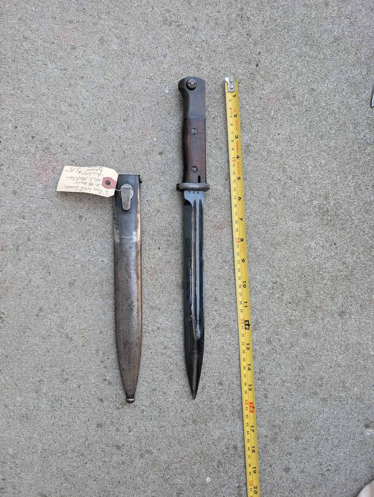 1935 German “G-Date” S84/98 III K98 Bayonet with Scabbard