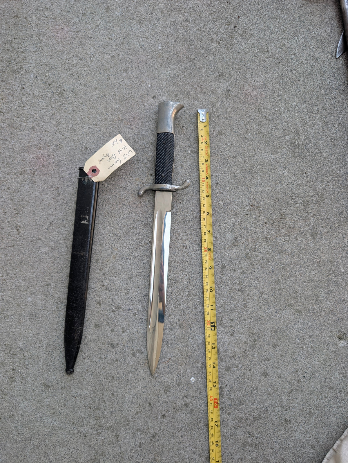 WWII-Era German KS98 Long Dress Bayonet with Scabbard