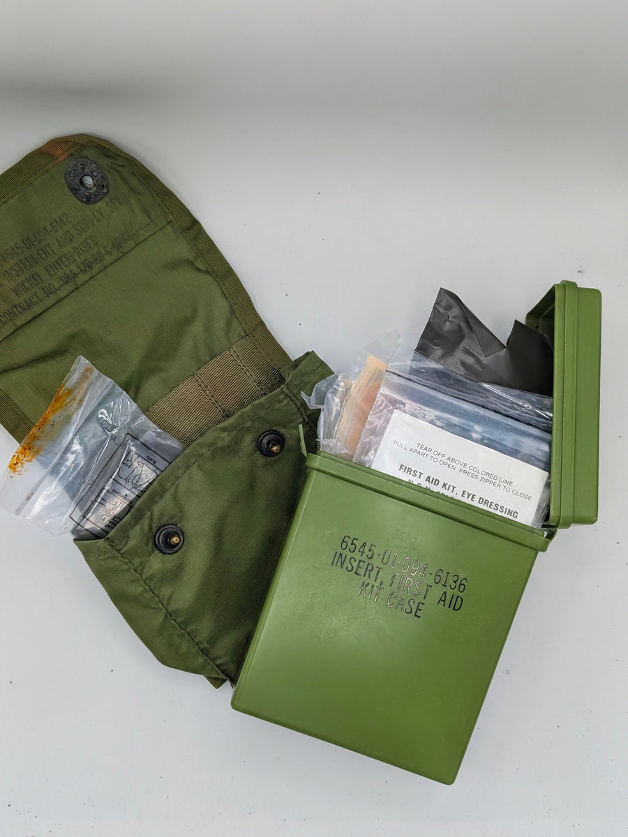 Vietnam Era U.S. Military First Aid Pouch with Cold War Medical Insert & Contents