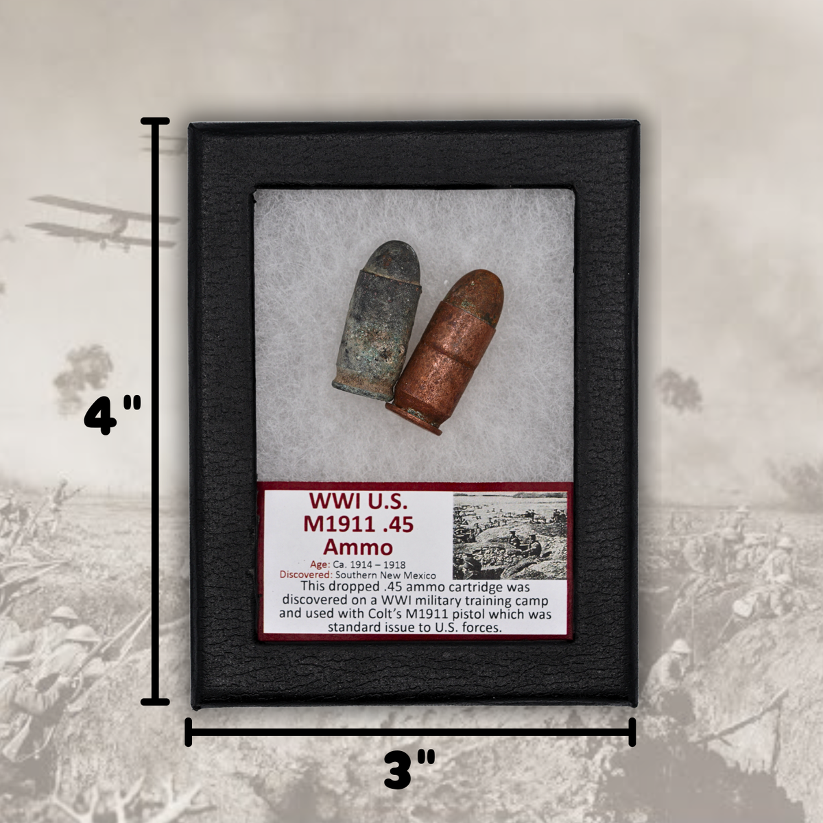 WWI U.S. M1911 .45 Dropped Ammo Display
